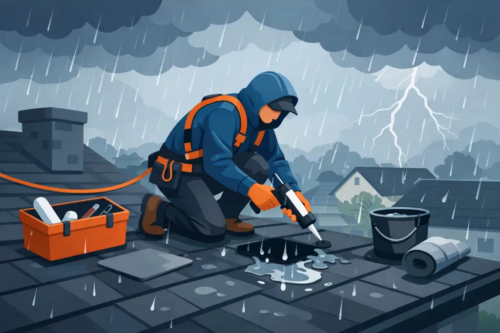 6 Safe Steps for Roof Leak Repair During Heavy Rain